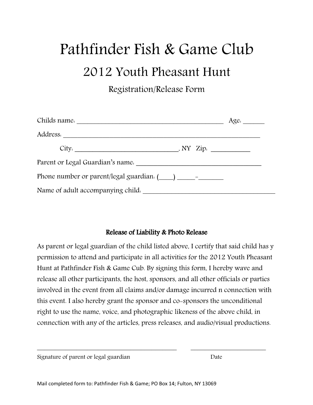 Pathfinder Fish & Game Club