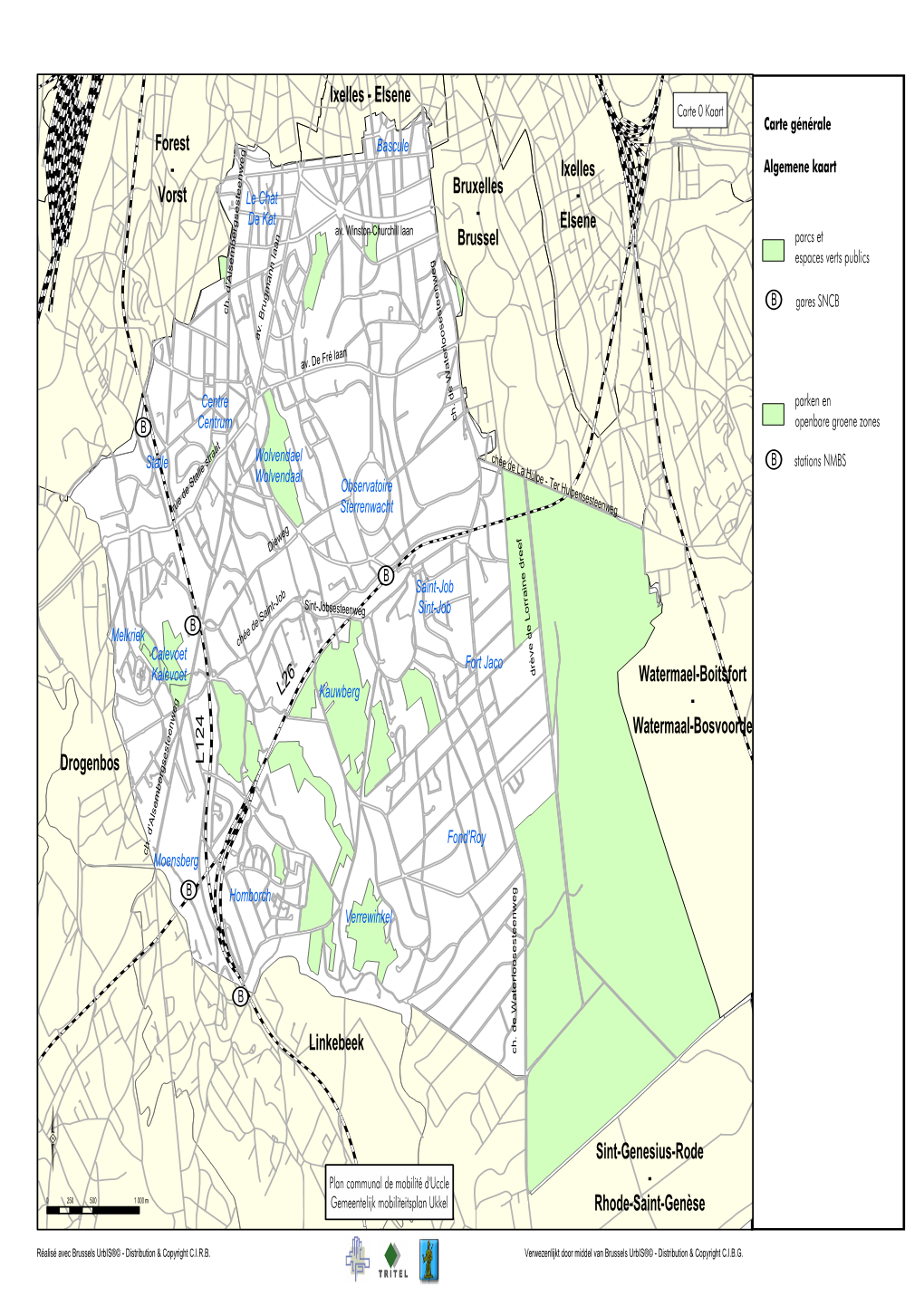 Ixelles - Elsene Carte 0 Kaart Carte Générale Forest Bascule G