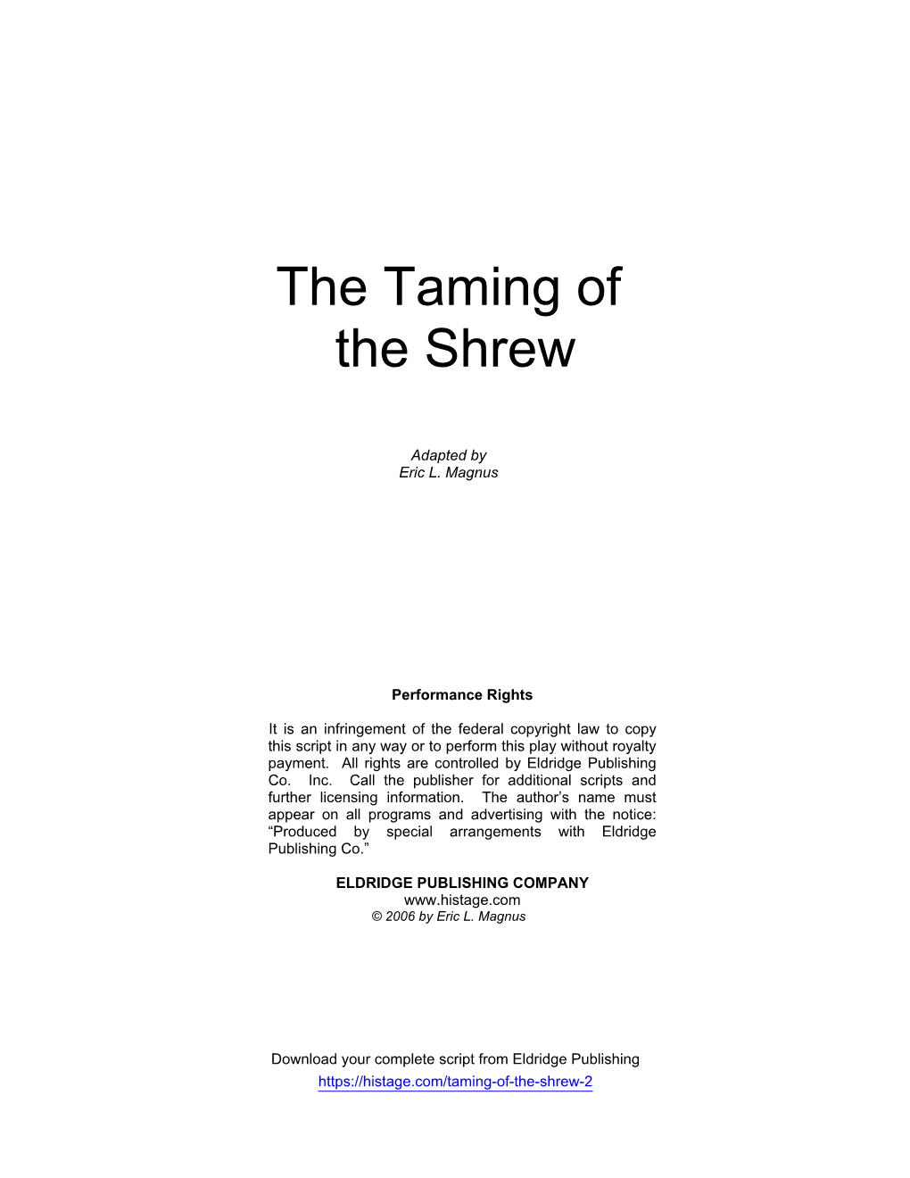 The Taming of the Shrew