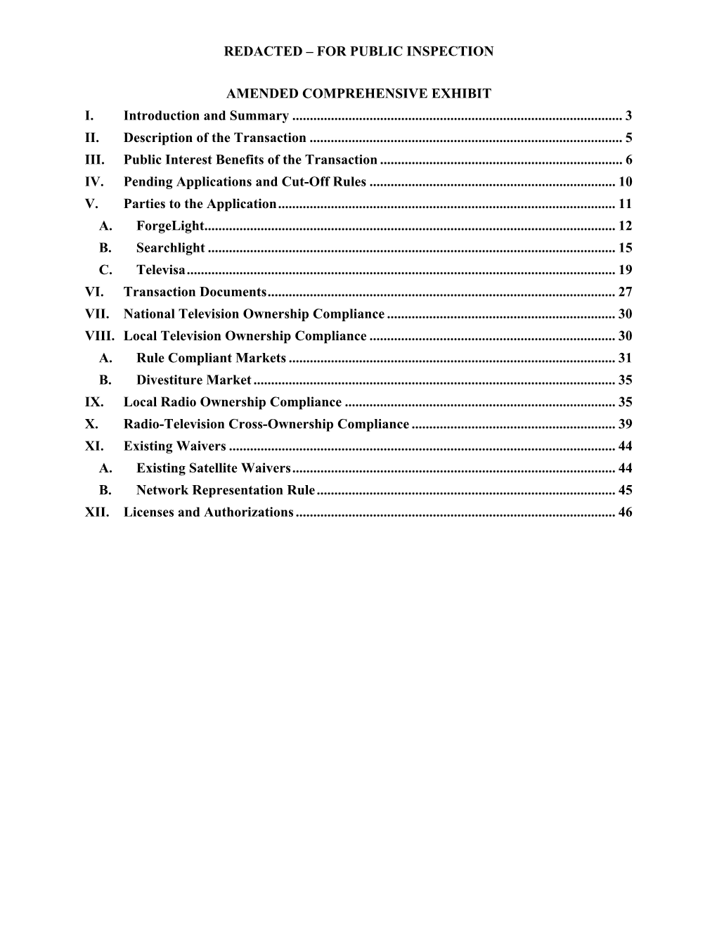 Redacted – for Public Inspection Amended