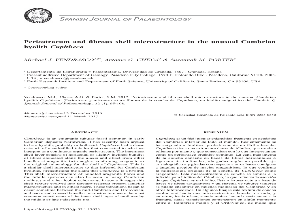 Periostracum and Fibrous Shell Microstructure in the Unusual