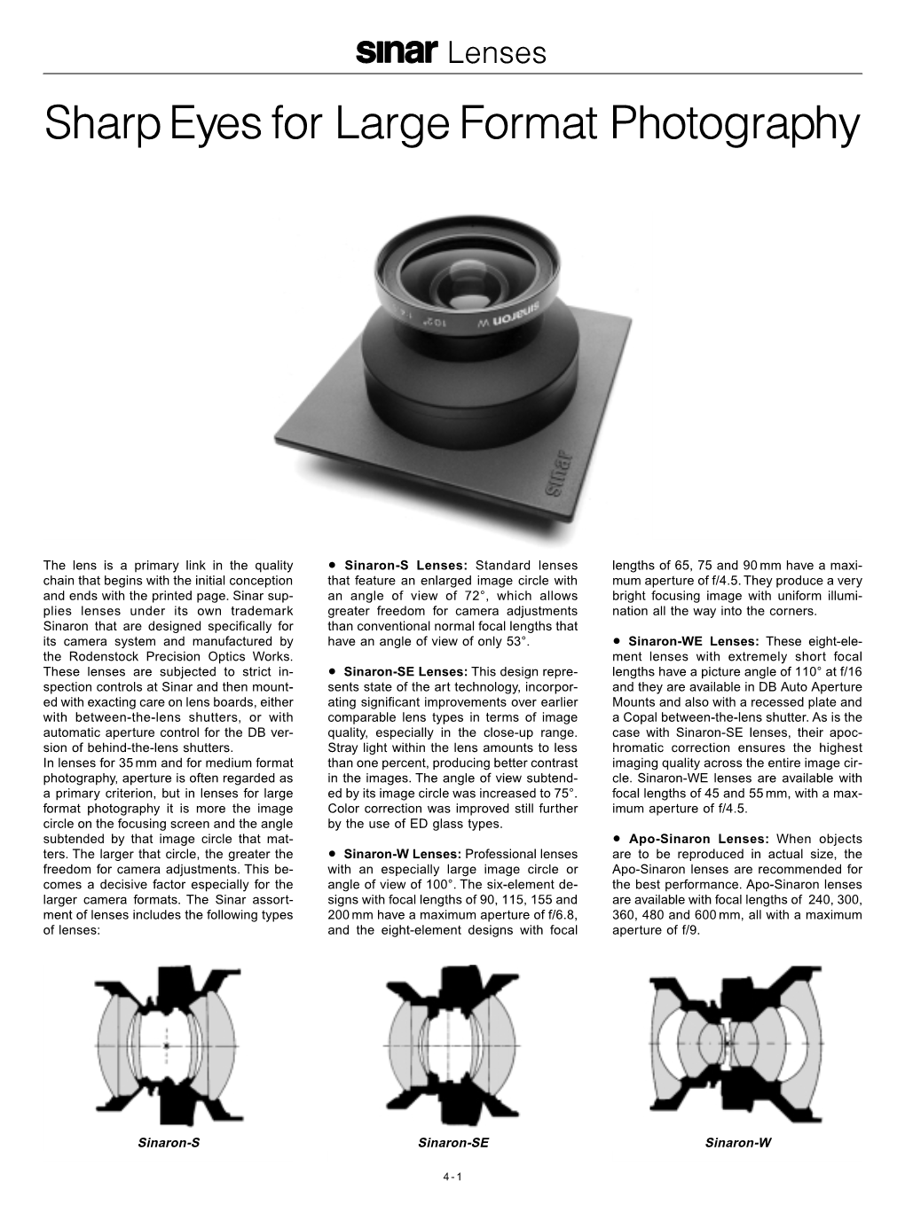 Sinaron Digital Lens- Ture (DB) Is the Standard Mount for All Sinaron Lenses