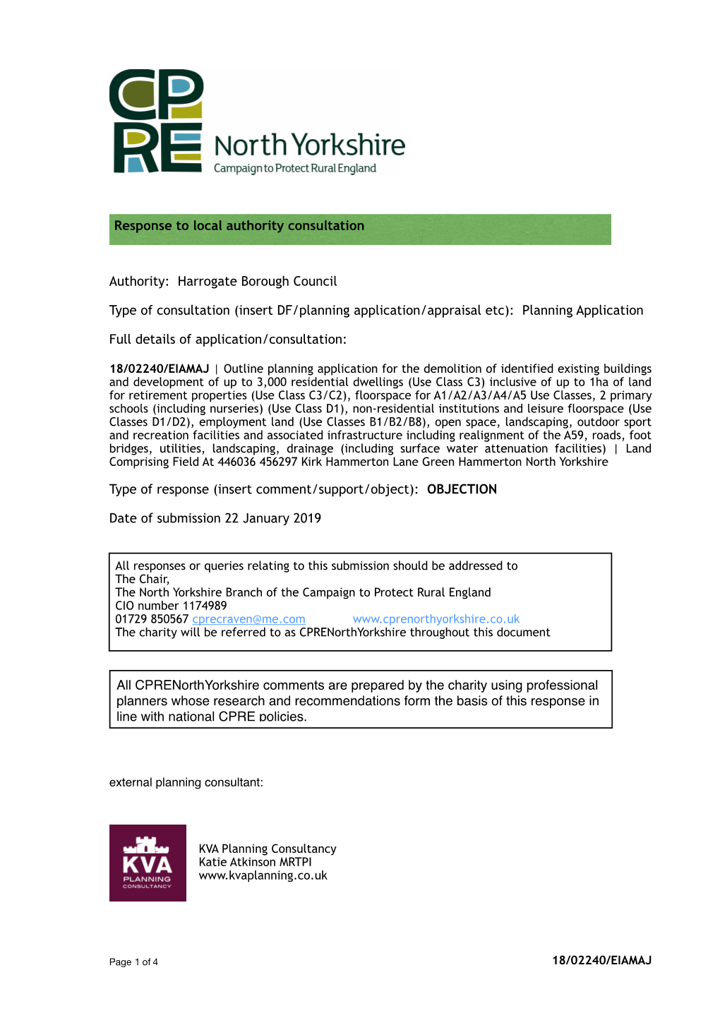 Harrogate Borough Council Type of Consultation (Insert DF/Planning
