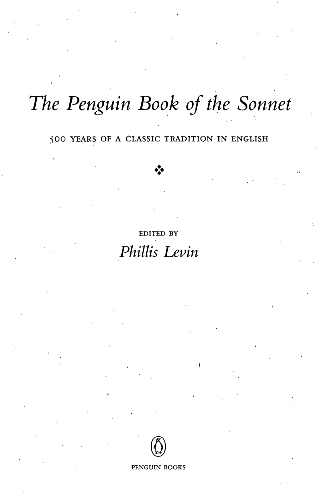 The Penguin Book of the Sonnet