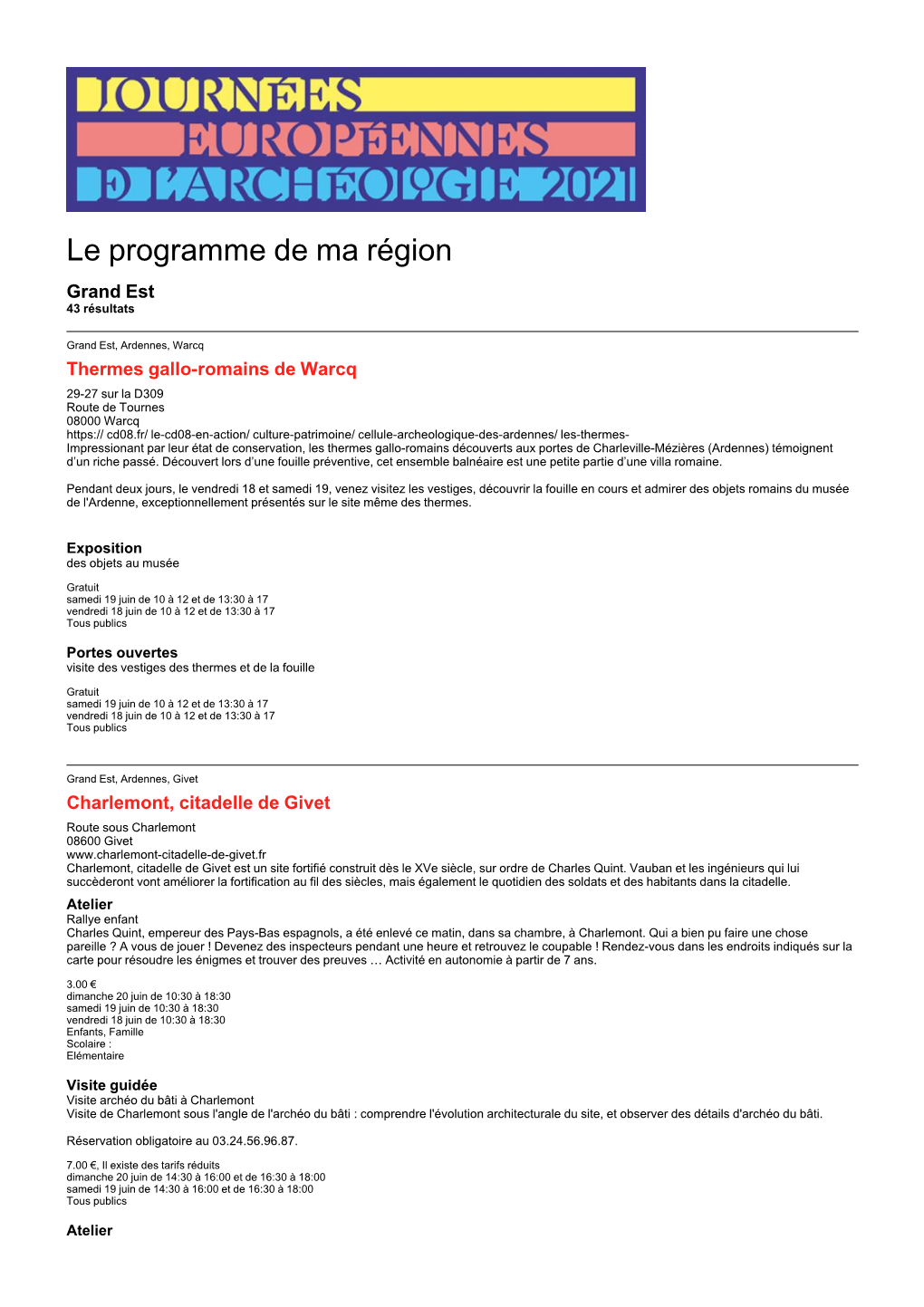 Le Programme De Ma Région