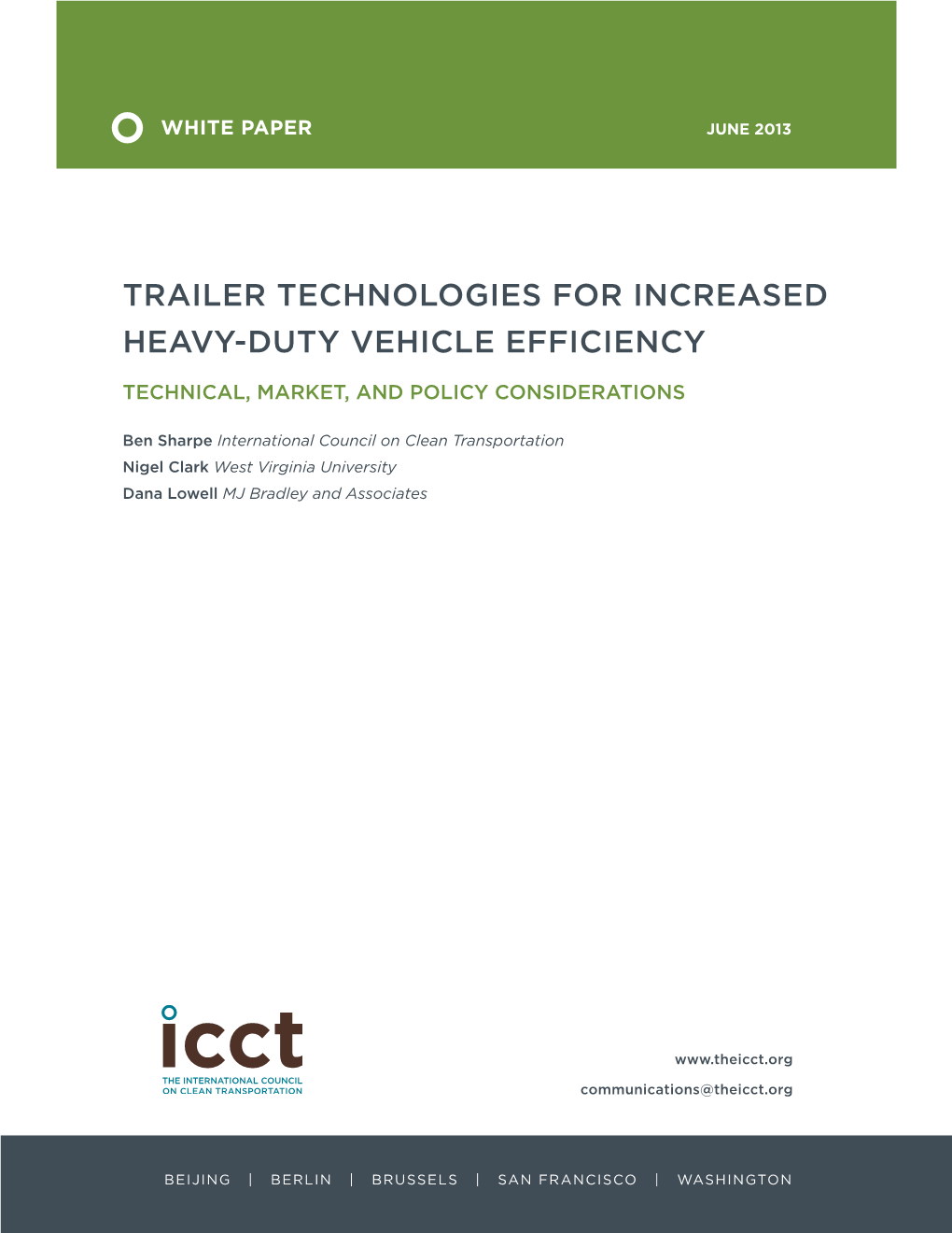 Trailer Technologies for Increased Heavy-Duty Vehicle Efficiency