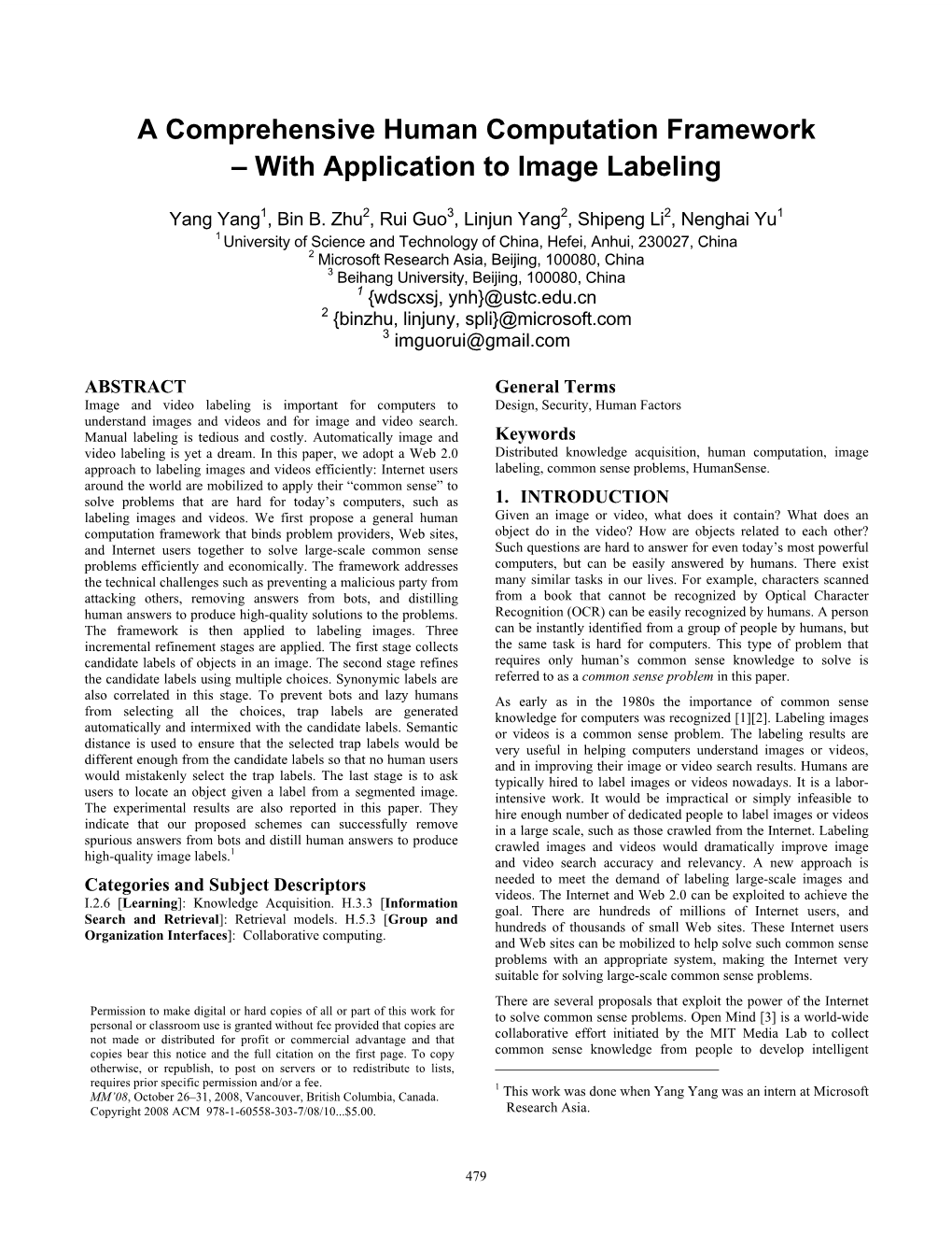 A Comprehensive Human Computation Framework – with Application to Image Labeling