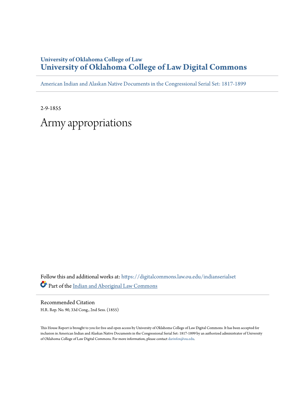 Army Appropriations