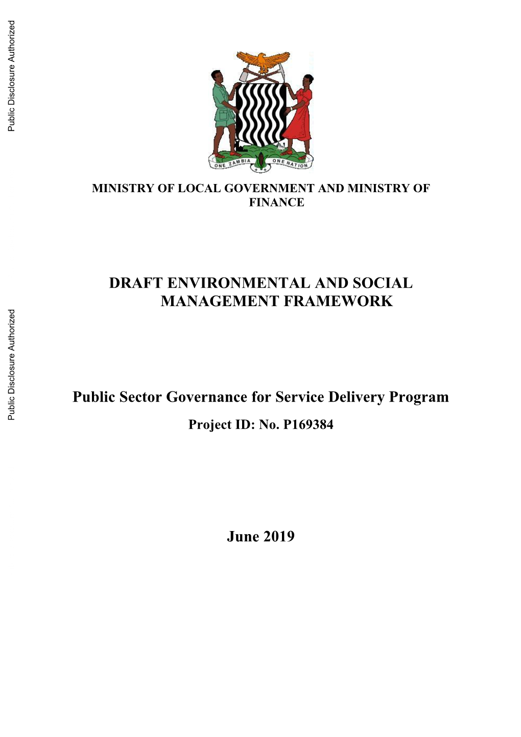 Draft Environmental and Social Management Framework