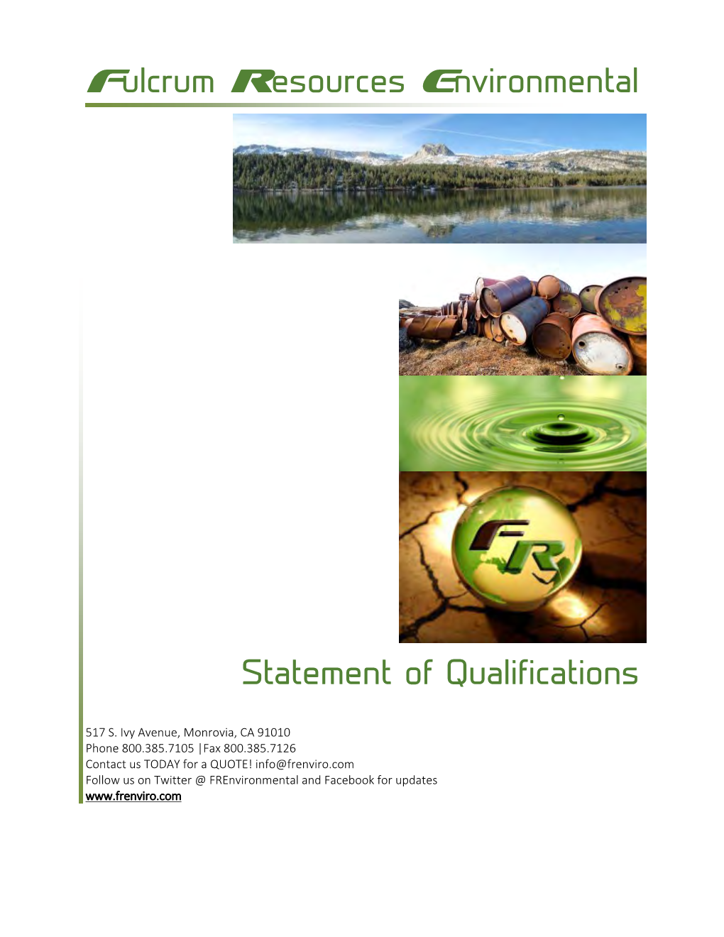 Fulcrum Resources Environmental Statement of Qualifications