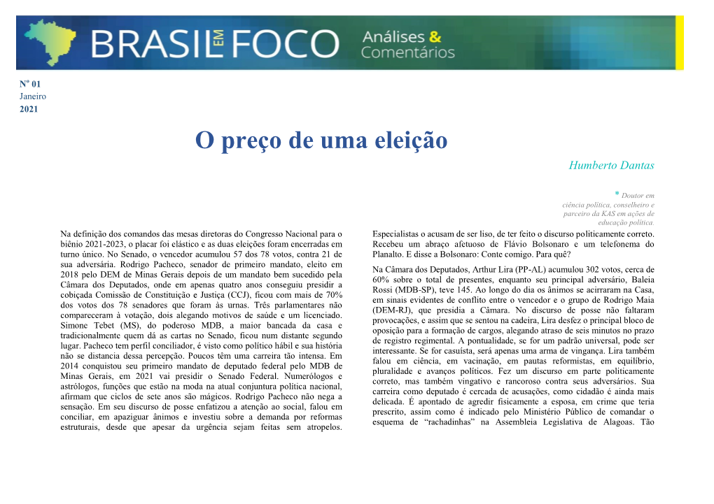 O Preço De Uma Eleição Humberto Dantas