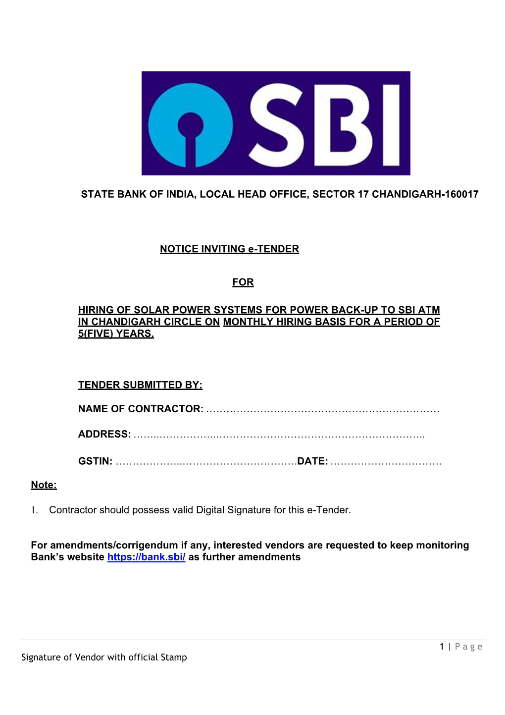 State Bank of India, Local Head Office, Sector 17 Chandigarh-160017