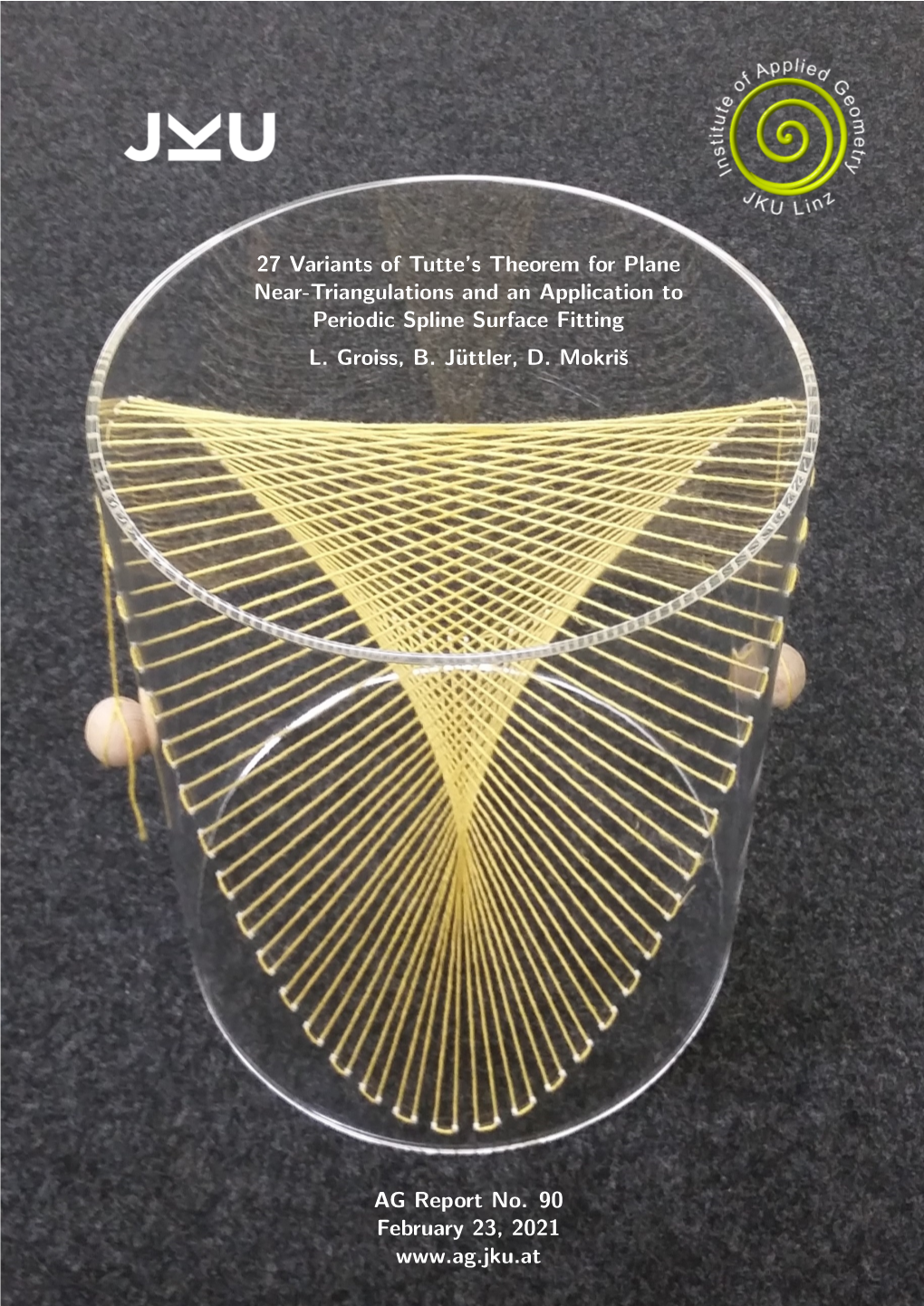 27 Variants of Tutte's Theorem for Plane Near-Triangulations and an Application to Periodic Spline Surface Fitting