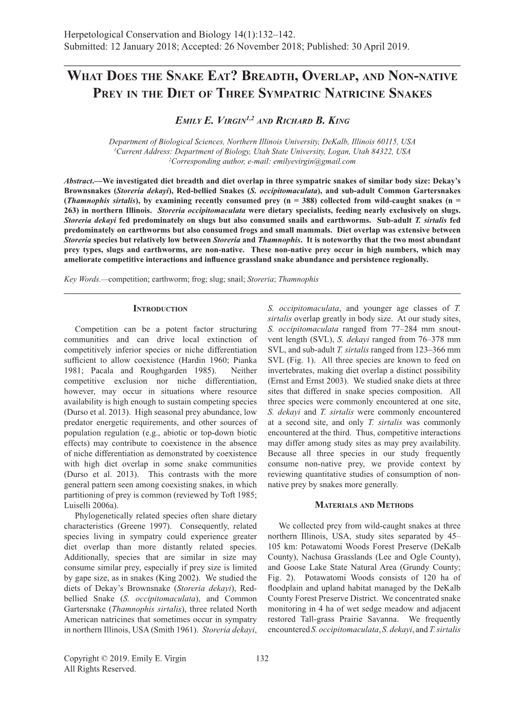 What Does the Snake Eat? Breadth, Overlap, and Non-Native Prey in the Diet of Three Sympatric Natricine Snakes