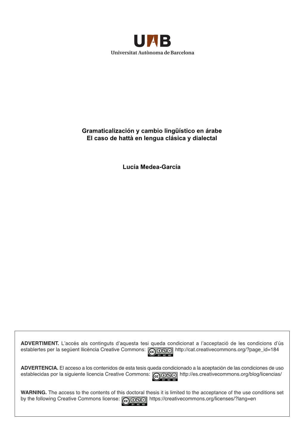 Gramaticalización Y Cambio Lingüístico En Árabe El Caso De H