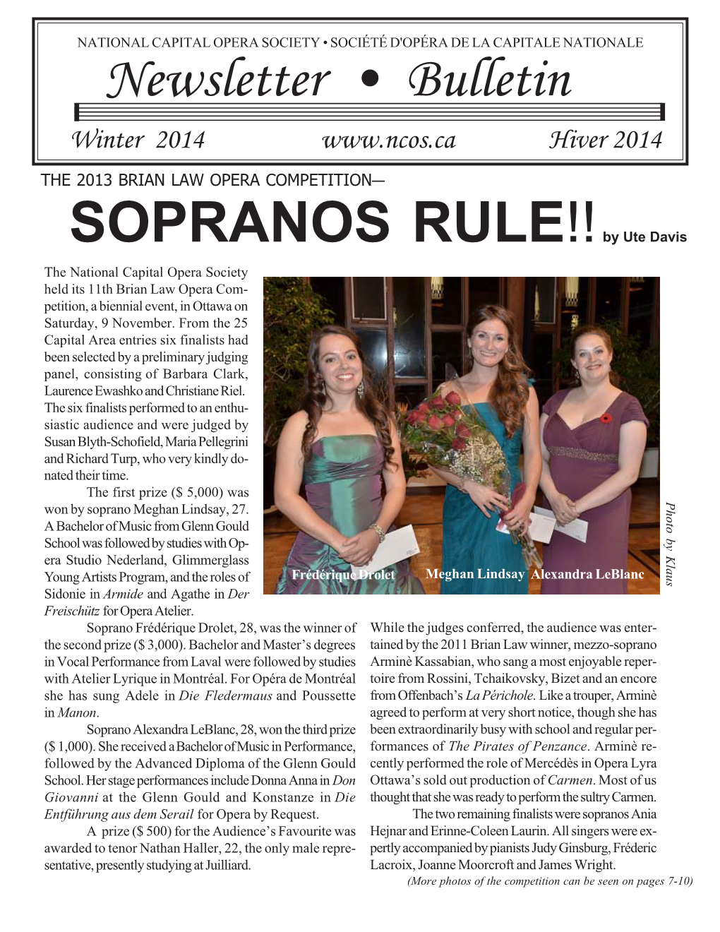 Newsletter • Bulletin SOPRANOS RULE!!