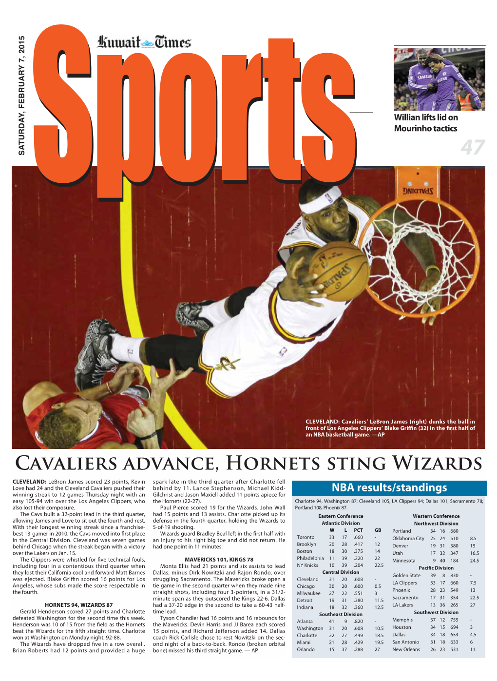 Cavaliers Advance, Hornets Sting Wizards