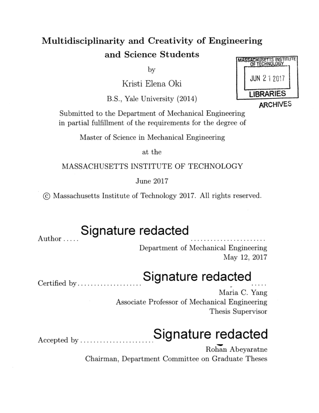 Signature Redacted Author