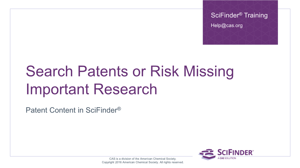 Search Patents Or Risk Missing Important Research