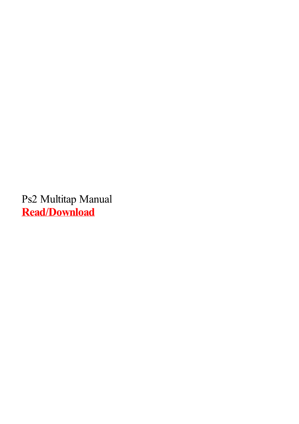 Ps2 Multitap Manual.Pdf