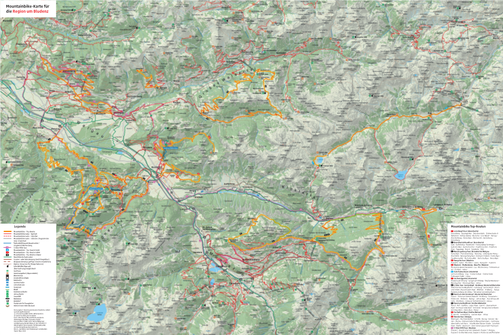 Mountainbike-Karte Für Die Region Um Bludenz