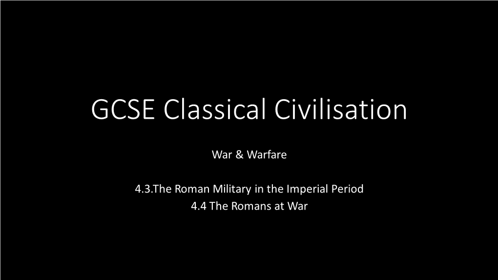 GCSE Classical Civilisation