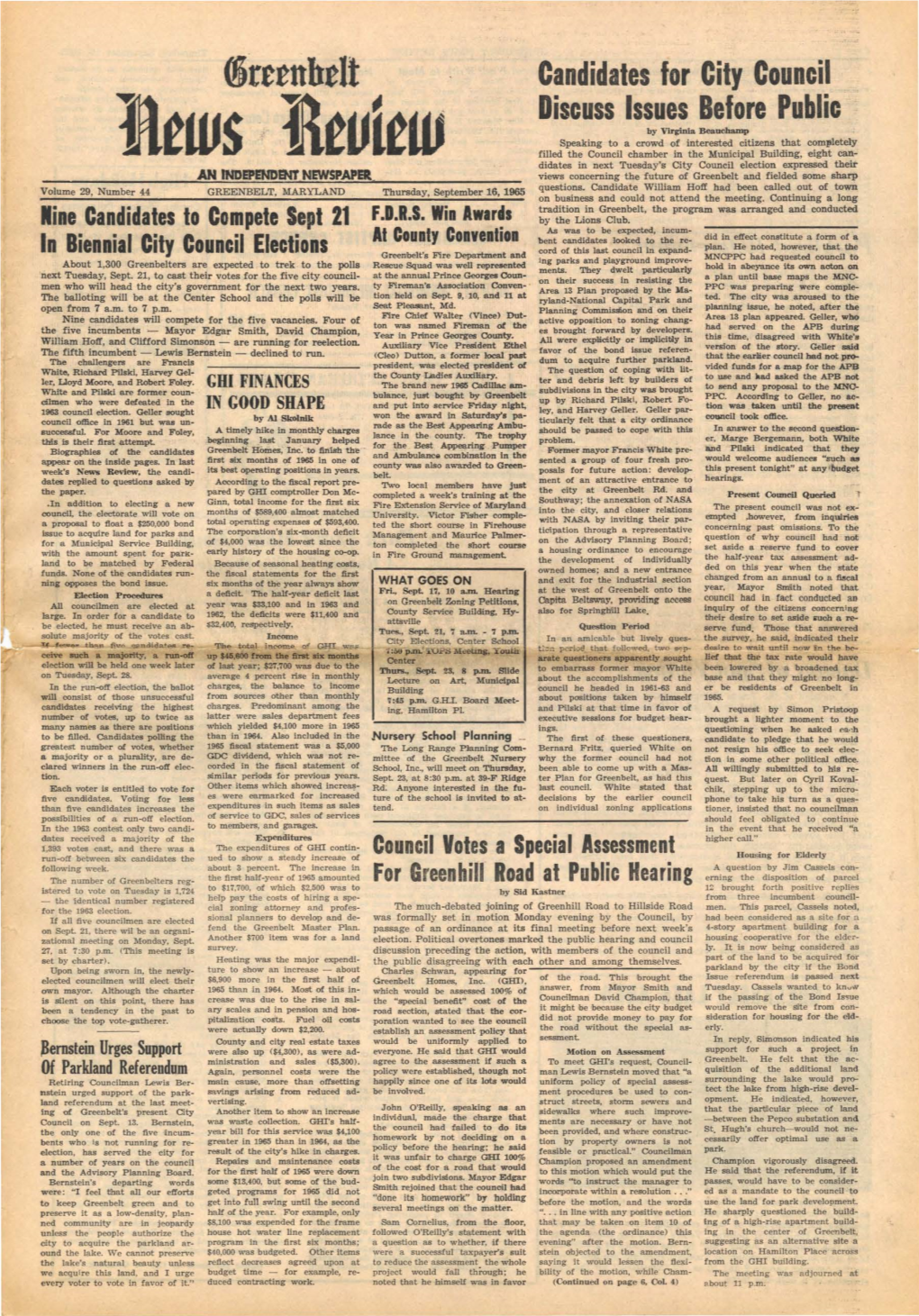 16 September 1965 Greenbelt News Review