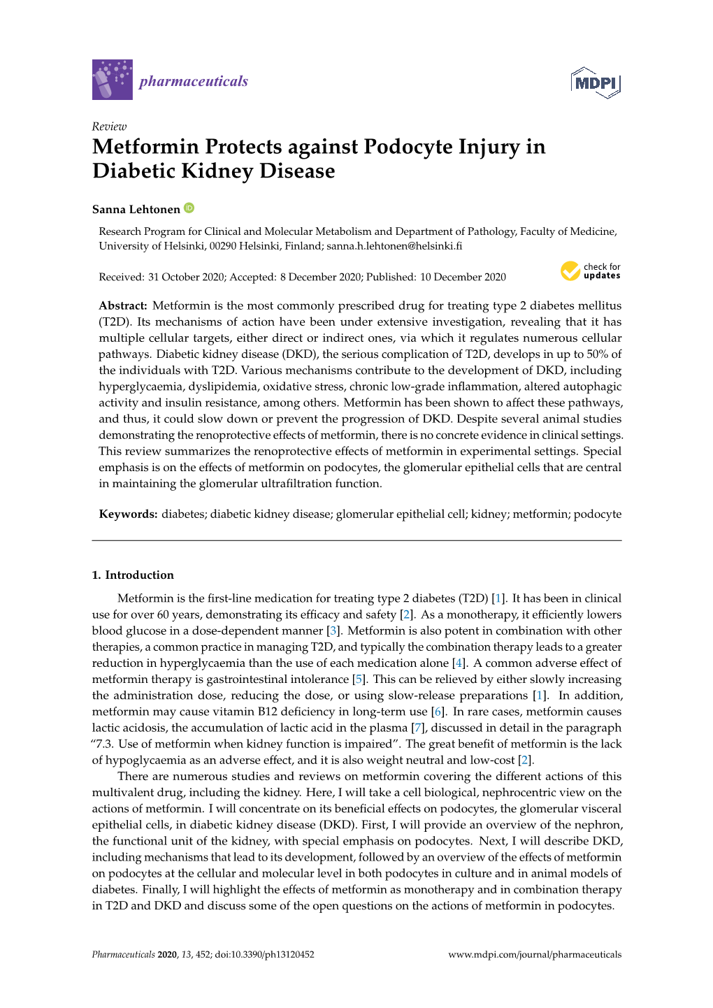 Metformin Protects Against Podocyte Injury in Diabetic Kidney Disease