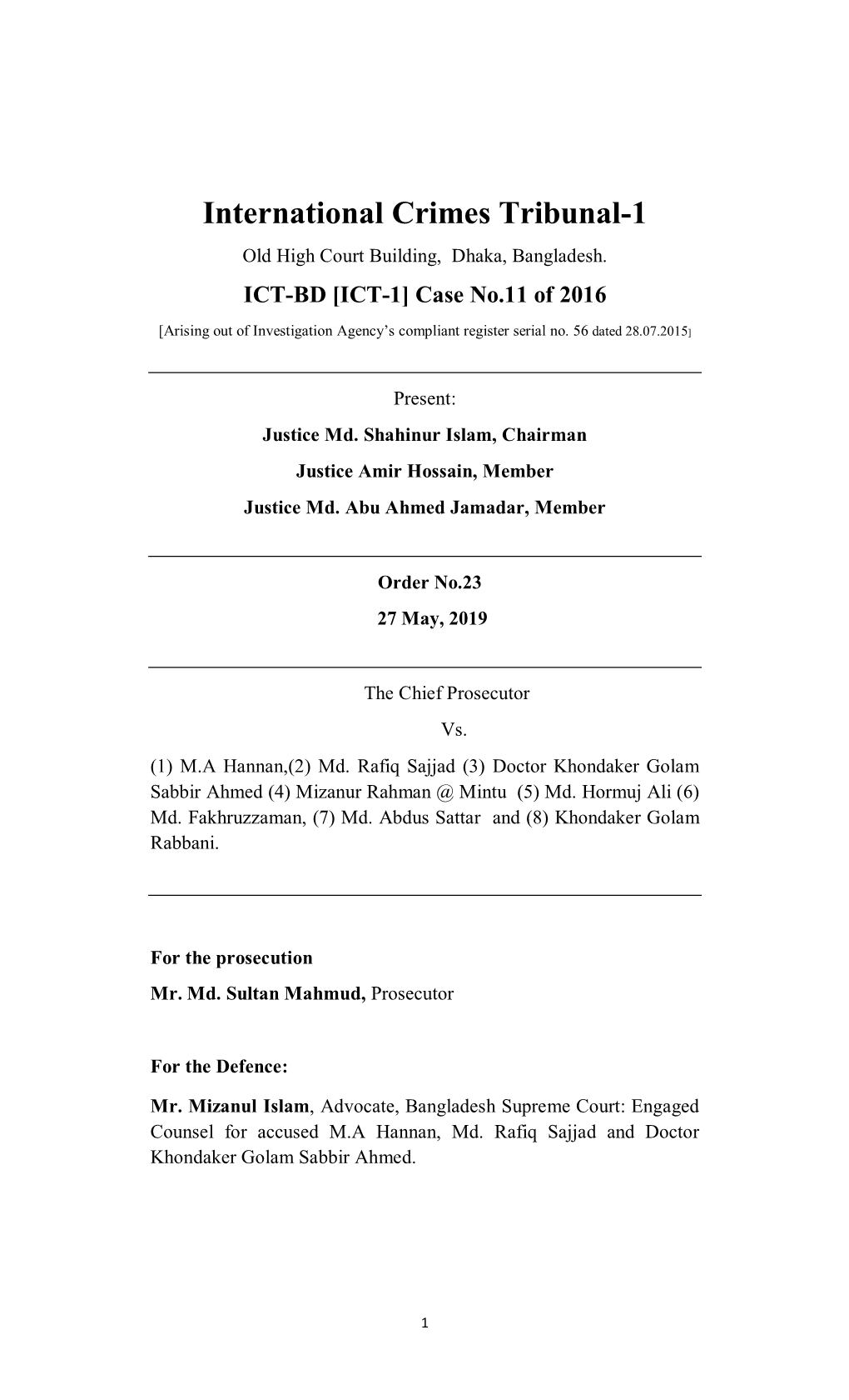 ICT-1] Case No.11 of 2016