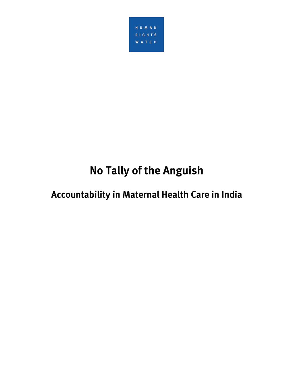 Accountability in Maternal Health Care in India