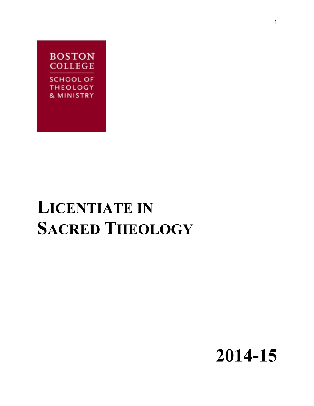 Licentiate in Sacred Theology