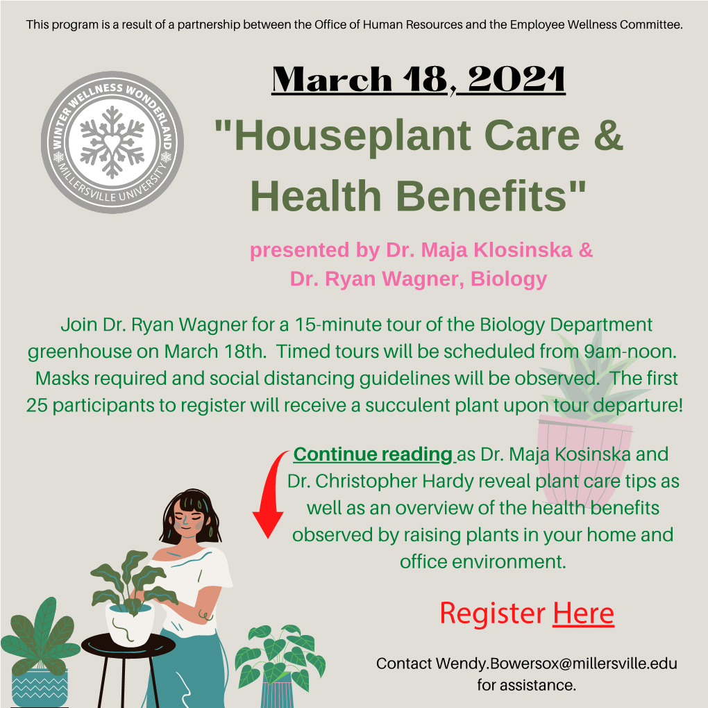 Houseplant Care & Health Benefits" Presented by Dr