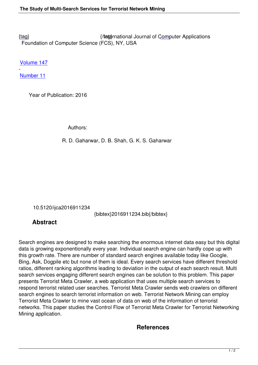 The Study of Multi-Search Services for Terrorist Network Mining