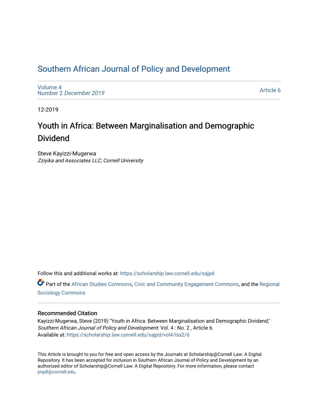 Youth in Africa: Between Marginalisation and Demographic Dividend