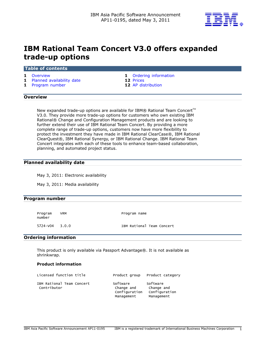 IBM Rational Team Concert V3.0 Offers Expanded Trade-Up Options