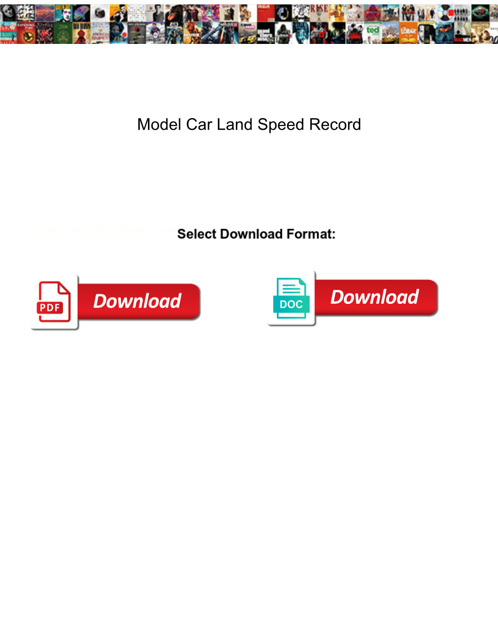 Model Car Land Speed Record
