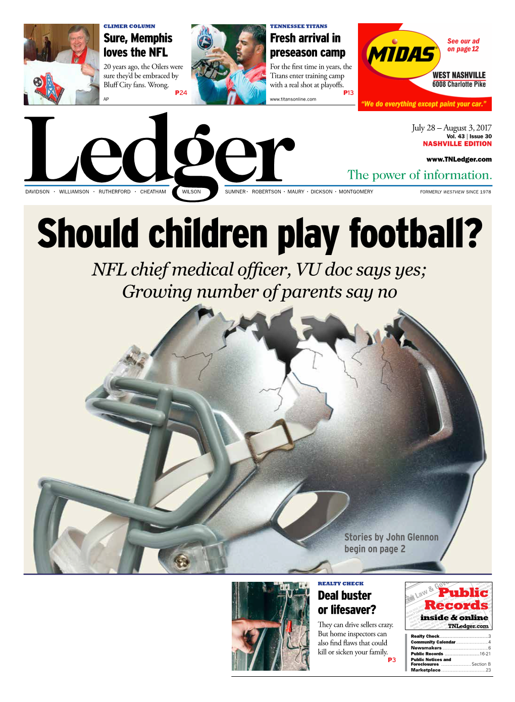 Should Children Play Football? NFL Chief Medical Officer, VU Doc Says Yes; Growing Number of Parents Say No