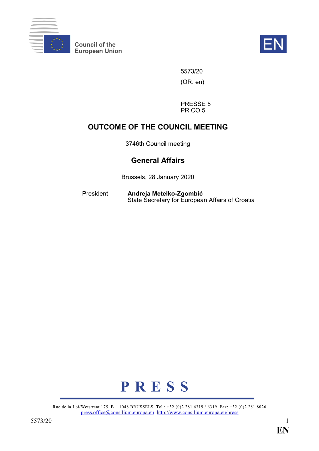 Outcome of the Council Meeting