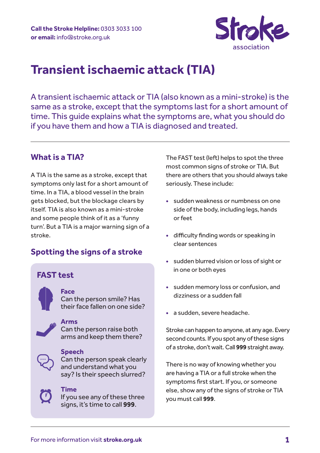 Transient Ischaemic Attack (TIA)