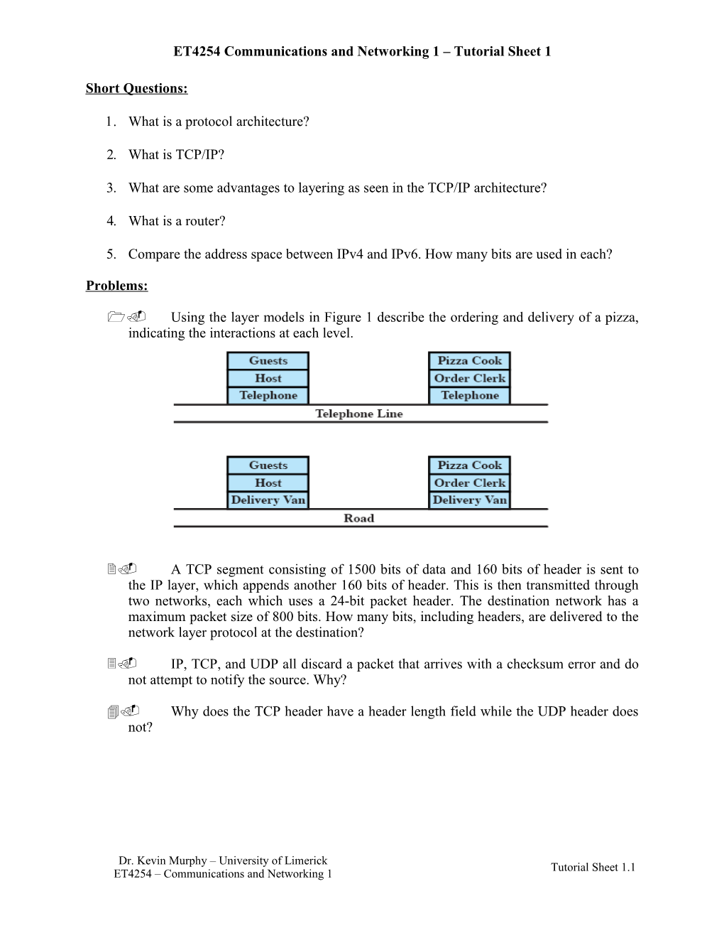 ET4254 Communications and Networking 1 Tutorial Sheet 1