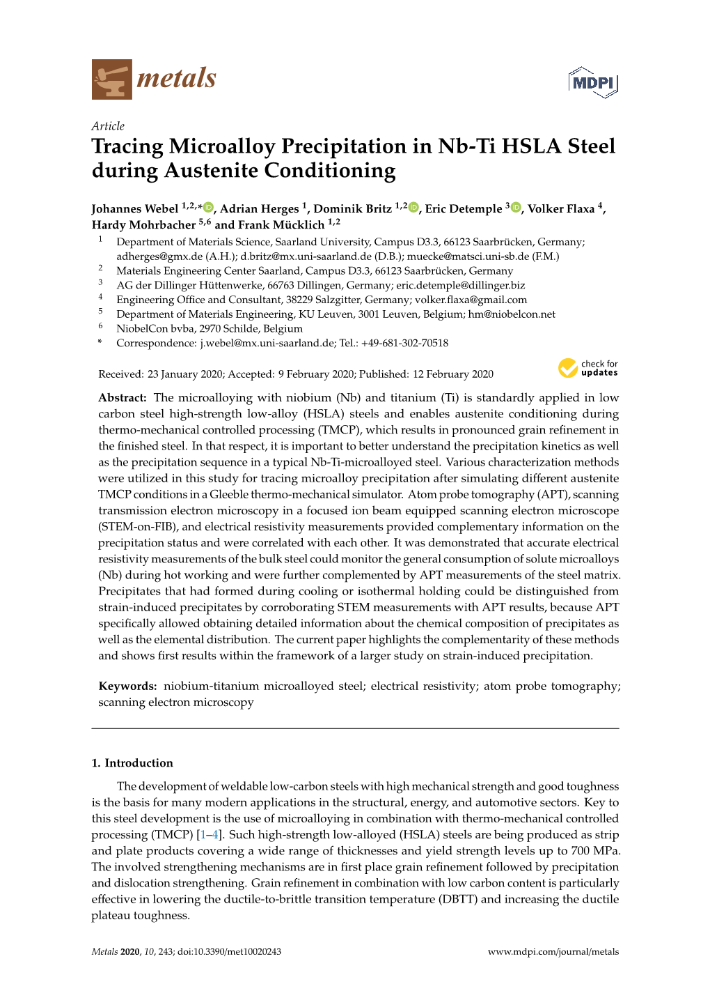 Tracing Microalloy Precipitation in Nb-Ti HSLA Steel During Austenite Conditioning