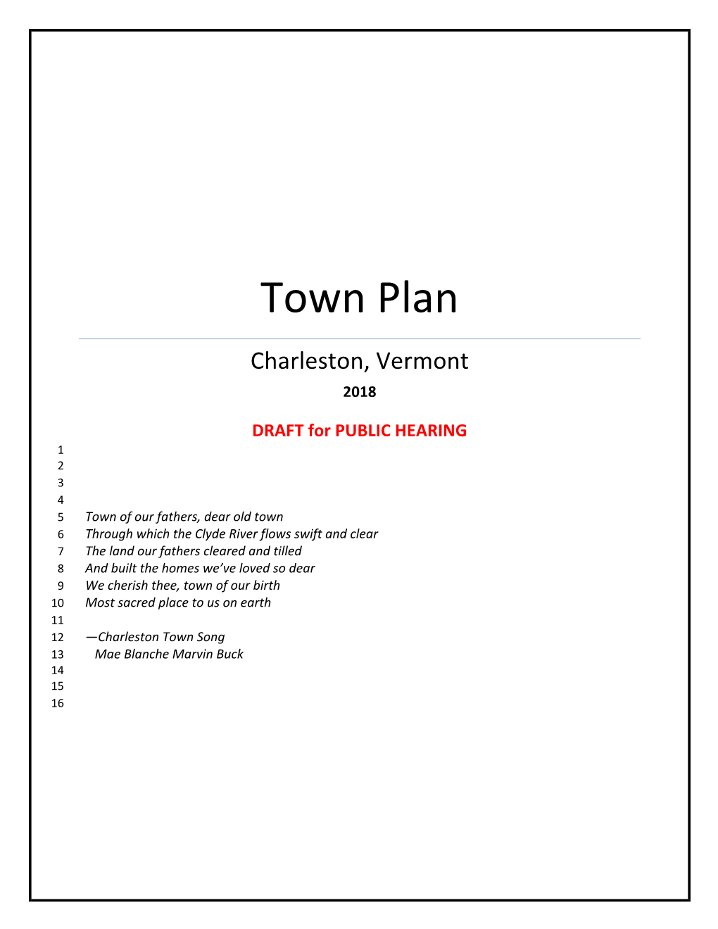 Charleston 2018 Town Plan