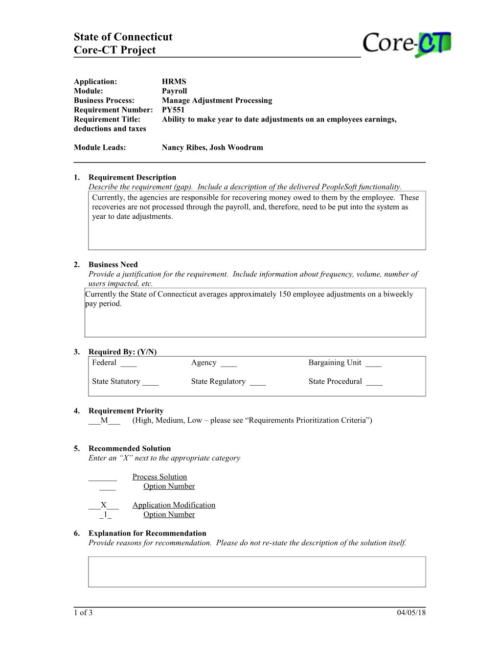 Business Process: Manage Adjustment Processing