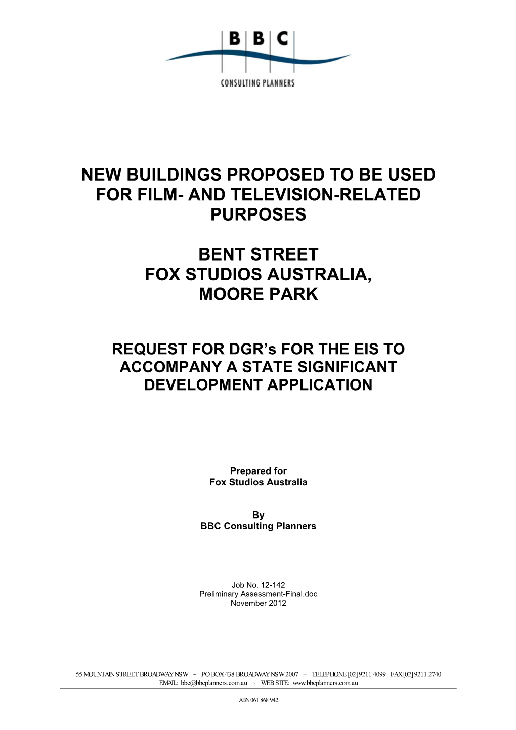 And Television-Related Purposes Bent Street Fox Studios Australia, Moore