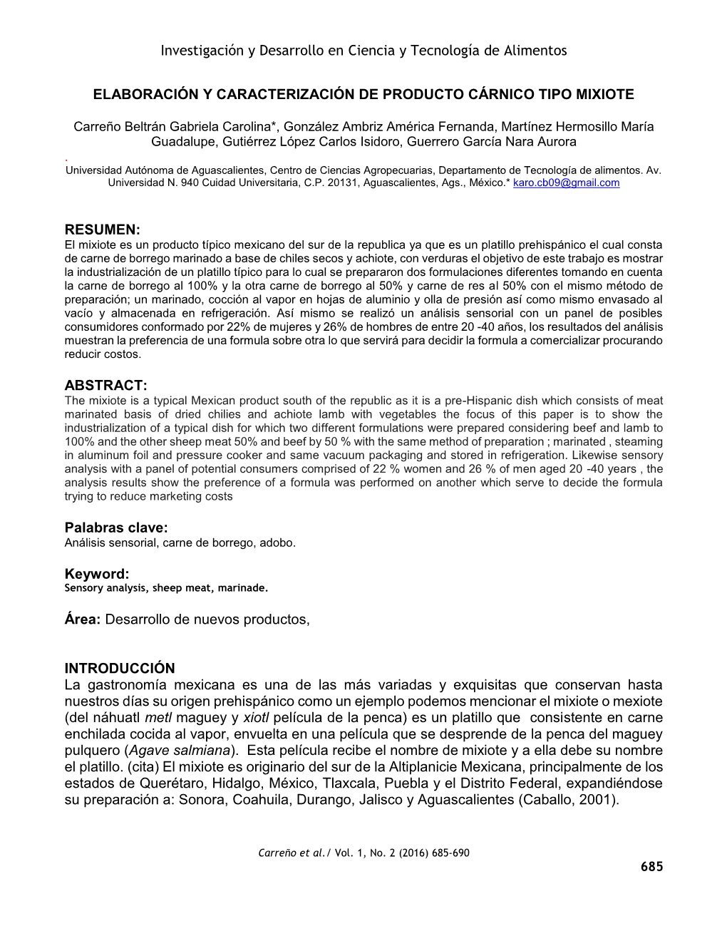 Investigación Y Desarrollo En Ciencia Y Tecnología De Alimentos