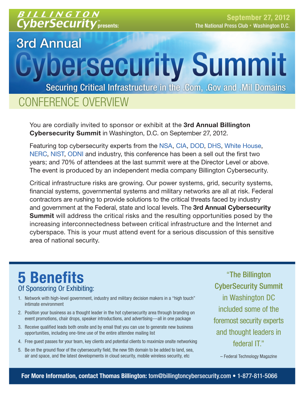 Sponsoring Or Exhibiting: Cybersecurity Summit 1
