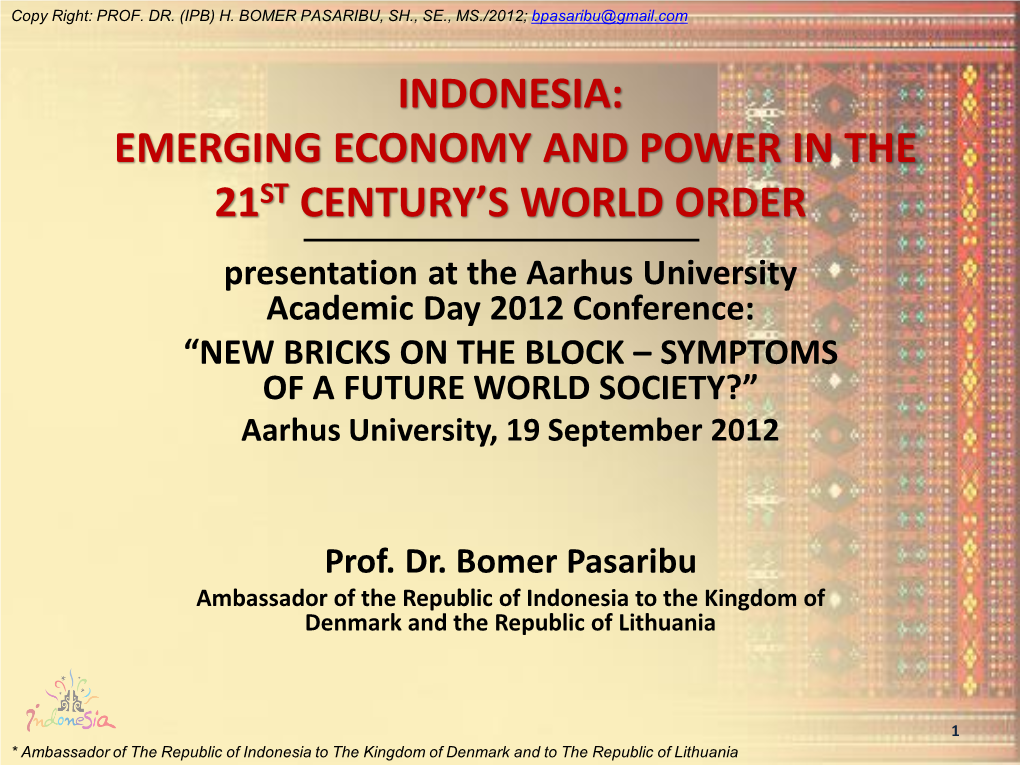 Emerging Economy and Power in the 21St Century's World