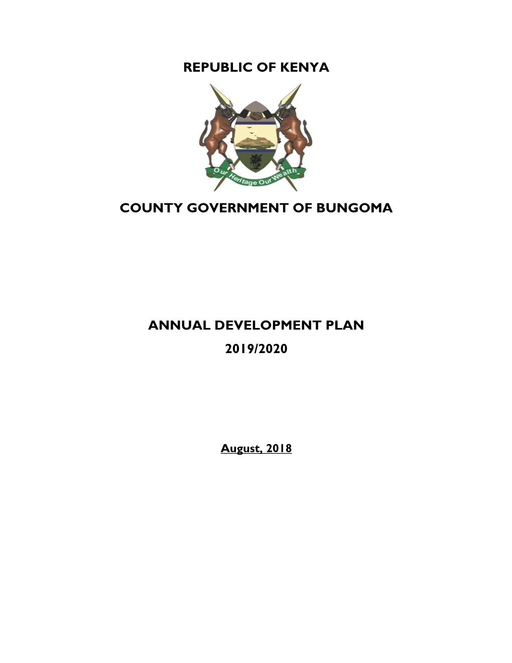 Republic of Kenya County Government of Bungoma