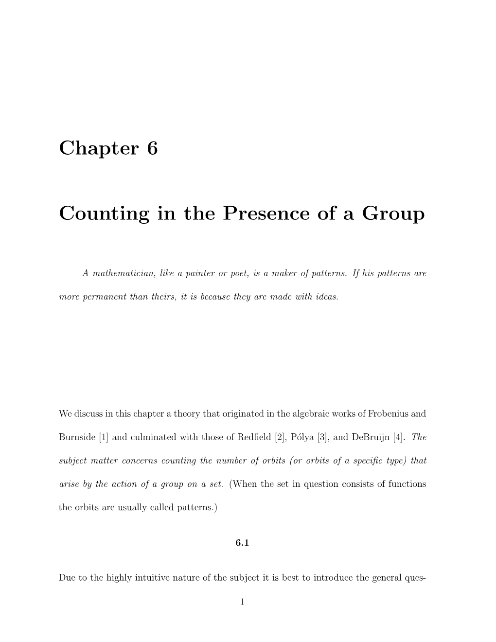 Chapter 6 Counting in the Presence of a Group