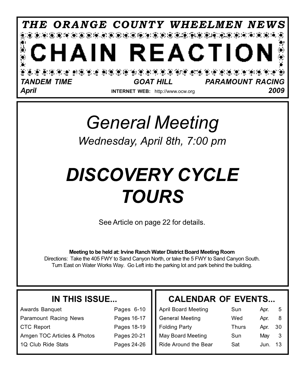 General Meeting DISCOVERY CYCLE TOURS